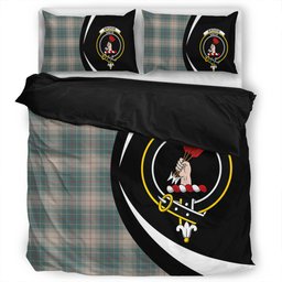 ScotsTee Shop Scottish Brodie Silver (Brodie Muted) Weathered Clan Badge Tartan Bedding Set Circle Style