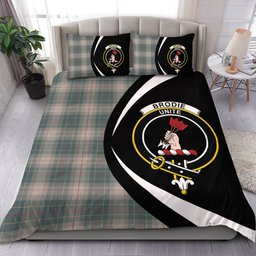 ScotsTee Shop Scottish Brodie Silver (Brodie Muted) Weathered Clan Badge Tartan Bedding Set Circle Style
