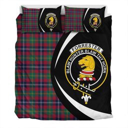 ScotsTee Shop Scottish Forrester Modern Clan Badge Tartan Bedding Set Circle Style