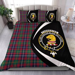 ScotsTee Shop Scottish Forrester Modern Clan Badge Tartan Bedding Set Circle Style