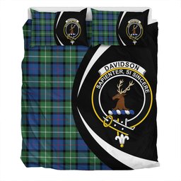 ScotsTee Shop Scottish Davidson Modern Clan Badge Tartan Bedding Set Circle Style