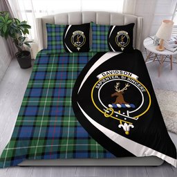 ScotsTee Shop Scottish Davidson Modern Clan Badge Tartan Bedding Set Circle Style