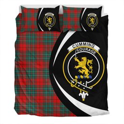 ScotsTee Shop Scottish Cumming Modern Clan Badge Tartan Bedding Set Circle Style