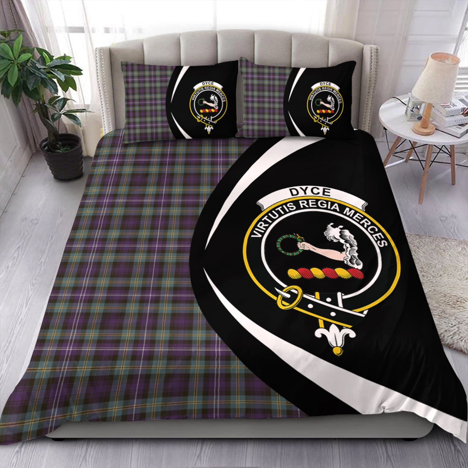 ScotsTee Shop Scottish Dyce Weathered Clan Badge Tartan Bedding Set Circle Style