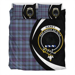 ScotsTee Shop Scottish Haney Blue Weathered Clan Badge Tartan Bedding Set Circle Style