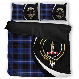 ScotsTee Shop Scottish Dunlop Modern Clan Badge Tartan Bedding Set Circle Style