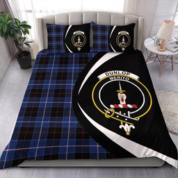 ScotsTee Shop Scottish Dunlop Modern Clan Badge Tartan Bedding Set Circle Style