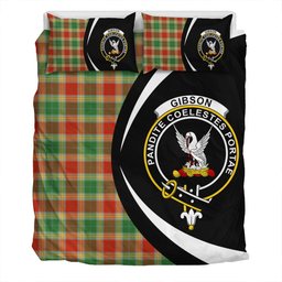 ScotsTee Shop Scottish Gibson (Gibbs) Ancient Clan Badge Tartan Bedding Set Circle Style