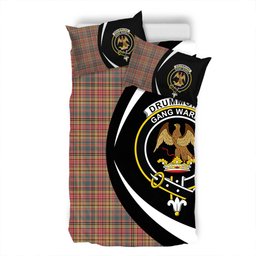 ScotsTee Shop Scottish Drummond of Strathallan Weathered Clan Badge Tartan Bedding Set Circle Style