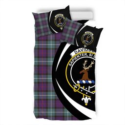 ScotsTee Shop Scottish Davidson Weathered Clan Badge Tartan Bedding Set Circle Style
