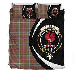 ScotsTee Shop Scottish Currie of Arran Weathered Clan Badge Tartan Bedding Set Circle Style