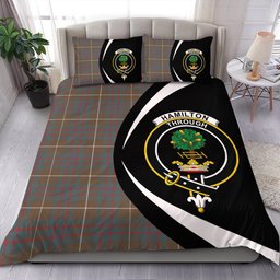 ScotsTee Shop Scottish Hamilton of Clayton Weathered Clan Badge Tartan Bedding Set Circle Style