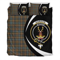 ScotsTee Shop Scottish Gordon Weathered Clan Badge Tartan Bedding Set Circle Style
