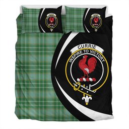 ScotsTee Shop Scottish Currie Ancient Clan Badge Tartan Bedding Set Circle Style