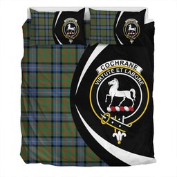 ScotsTee Shop Scottish Cochrane (Cochran) Ancient Clan Badge Tartan Bedding Set Circle Style