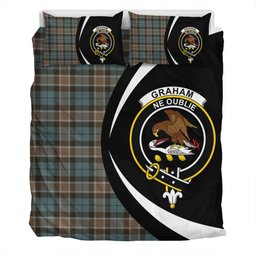 ScotsTee Shop Scottish Graham of Menteith Weathered Clan Badge Tartan Bedding Set Circle Style