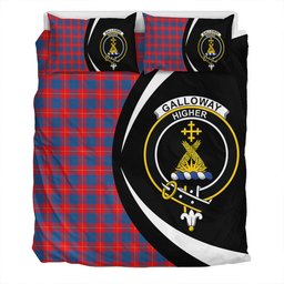 ScotsTee Shop Scottish Galloway Red Clan Badge Tartan Bedding Set Circle Style