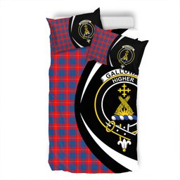 ScotsTee Shop Scottish Galloway Red Clan Badge Tartan Bedding Set Circle Style
