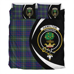ScotsTee Shop Scottish Hamilton of Clayton Modern Clan Badge Tartan Bedding Set Circle Style