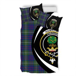 ScotsTee Shop Scottish Hamilton of Clayton Modern Clan Badge Tartan Bedding Set Circle Style
