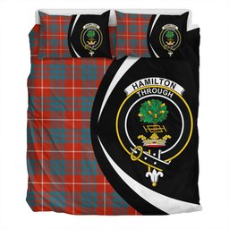 ScotsTee Shop Scottish Hamilton Ancient Clan Badge Tartan Bedding Set Circle Style