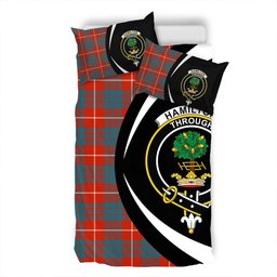 ScotsTee Shop Scottish Hamilton Ancient Clan Badge Tartan Bedding Set Circle Style