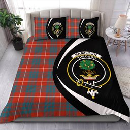 ScotsTee Shop Scottish Hamilton Ancient Clan Badge Tartan Bedding Set Circle Style