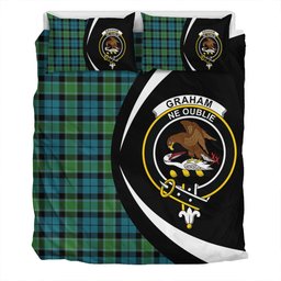 ScotsTee Shop Scottish Graham of Menteith Ancient Clan Badge Tartan Bedding Set Circle Style