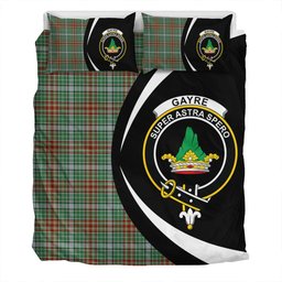 ScotsTee Shop Scottish Gayre Ancient Clan Badge Tartan Bedding Set Circle Style