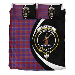 ScotsTee Shop Scottish Fraser of Reelig Modern Clan Badge Tartan Bedding Set Circle Style