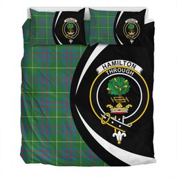 ScotsTee Shop Scottish Hamilton of Clayton Ancient Clan Badge Tartan Bedding Set Circle Style
