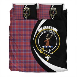 ScotsTee Shop Scottish Fraser of Reelig Weathered Clan Badge Tartan Bedding Set Circle Style