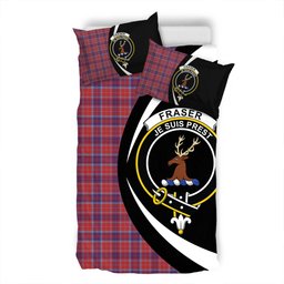 ScotsTee Shop Scottish Fraser of Reelig Weathered Clan Badge Tartan Bedding Set Circle Style