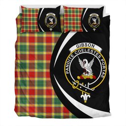 ScotsTee Shop Scottish Gibson (Gibbs) Modern Clan Badge Tartan Bedding Set Circle Style