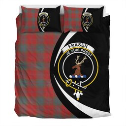 ScotsTee Shop Scottish Fraser of Boblainy Hugh Weathered Clan Badge Tartan Bedding Set Circle Style