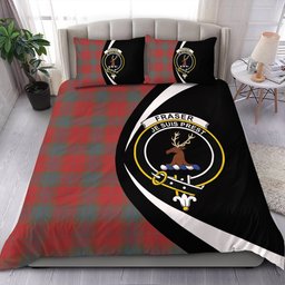 ScotsTee Shop Scottish Fraser of Boblainy Hugh Weathered Clan Badge Tartan Bedding Set Circle Style