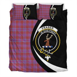 ScotsTee Shop Scottish Fraser of Reelig Ancient Clan Badge Tartan Bedding Set Circle Style