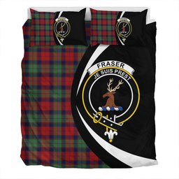 ScotsTee Shop Scottish Fraser of Altyre Modern Clan Badge Tartan Bedding Set Circle Style