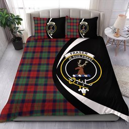 ScotsTee Shop Scottish Fraser of Altyre Modern Clan Badge Tartan Bedding Set Circle Style