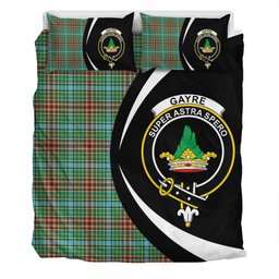 ScotsTee Shop Scottish Gayre Modern Clan Badge Tartan Bedding Set Circle Style