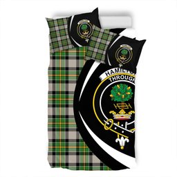 ScotsTee Shop Scottish Hamilton of Brandon Ancient Clan Badge Tartan Bedding Set Circle Style