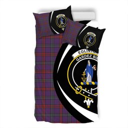 ScotsTee Shop Scottish Eglinton District (Montgomery of Ayrshire) Weathered Clan Badge Tartan Bedding Set Circle Style