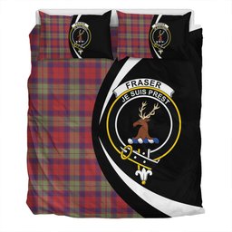 ScotsTee Shop Scottish Fraser of Altyre Weathered Clan Badge Tartan Bedding Set Circle Style