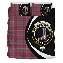 ScotsTee Shop Scottish MacColl (MacCall) Weathered Clan Badge Tartan Bedding Set Circle Style