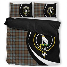 ScotsTee Shop Scottish Hunter of Peebleshire Weathered Clan Badge Tartan Bedding Set Circle Style