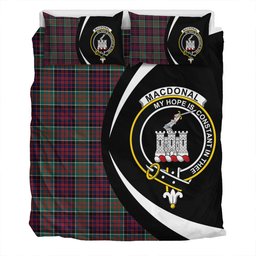 ScotsTee Shop Scottish MacDonald of Clanranald Modern Clan Badge Tartan Bedding Set Circle Style