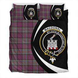 ScotsTee Shop Scottish MacDonald of Clanranald Weathered Clan Badge Tartan Bedding Set Circle Style