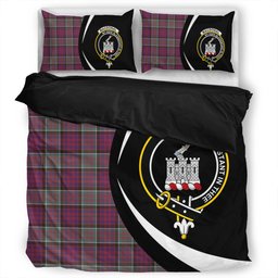 ScotsTee Shop Scottish MacDonald of Clanranald Weathered Clan Badge Tartan Bedding Set Circle Style