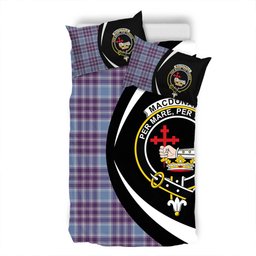 ScotsTee Shop Scottish MacDonald Lord of the Isles Hunting Blue (Donald Lord of the Isles Hunting Blue) Weathered Clan Badge Tartan Bedding Set Circle Style