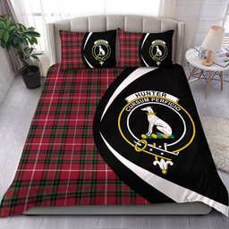 ScotsTee Shop Scottish Hunter of Bute (Hunter Maroon) Modern Clan Badge Tartan Bedding Set Circle Style